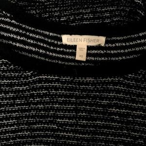 Eileen Fisher Alpaca Gray Black Striped Sweater